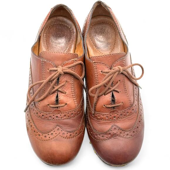 Nurture Avvery Derby Oxford Shoes Wingtip Lace-up Academia Women 6 Brown Leather - Picture 8 of 9